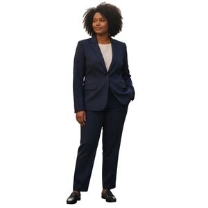 Banana Republic Womens Suit Set Blazer Pants Classic Fit Navy Italian Wool Sz 14